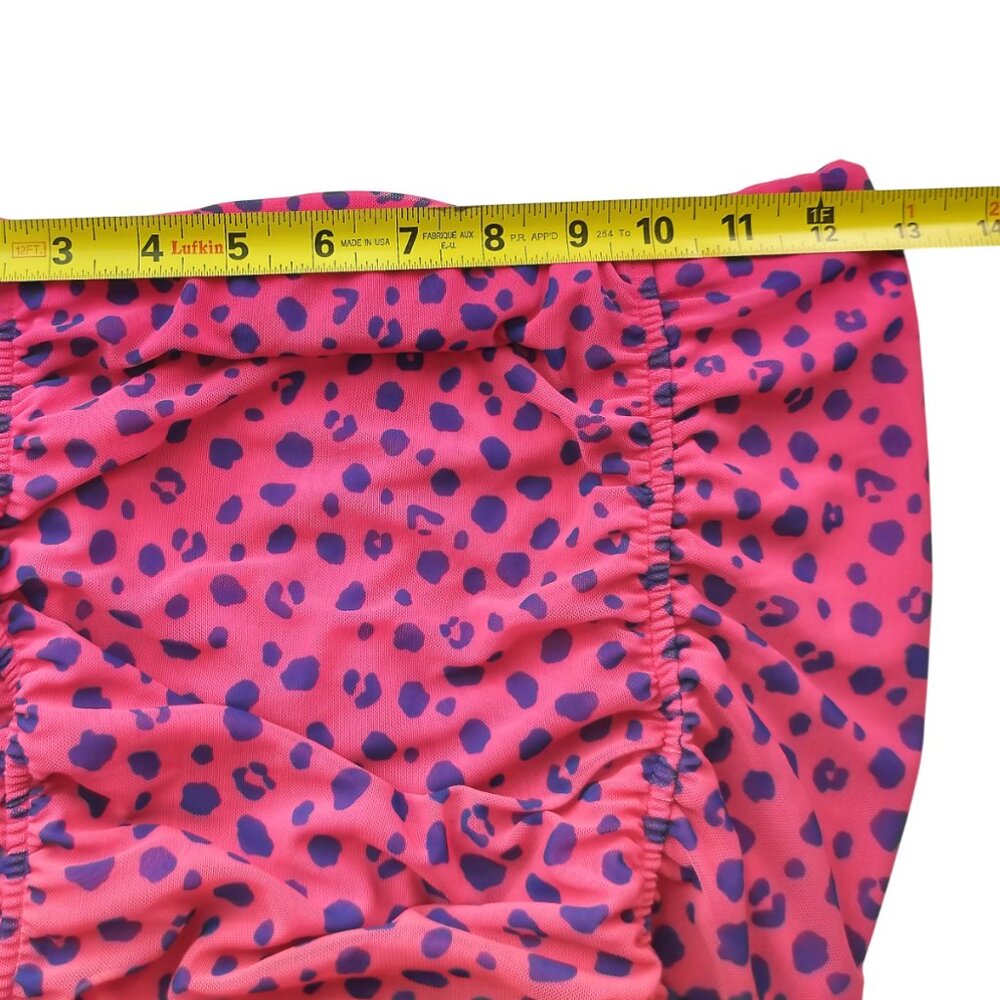 AFRM Strapless MINI Dress Size S/P Pink to Orange Lepard gradient Ruching - Picture 6 of 8